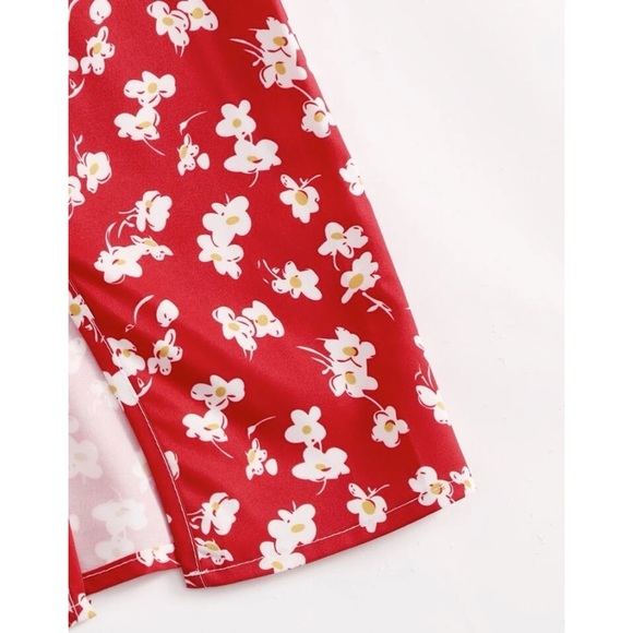 NEW Red Floral Ditsy Dress - Picture 3 of 4